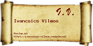 Ivancsics Vilmos névjegykártya